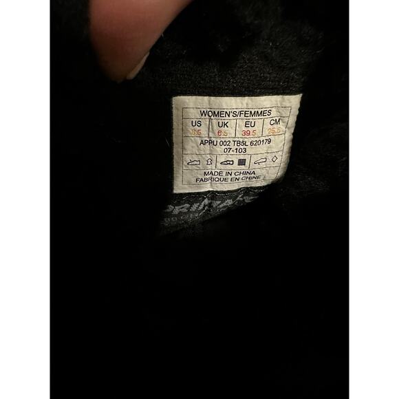 The North Face Primaloft Womens Fur Leather Mid Lace Up Snow Boots Black SZ 8.5 - Picture 5 of 6